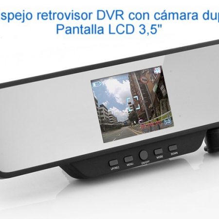 Cámara doble en retrovisor monitor LCD de 3,5”con DVR Integrado, modelo EL-I233