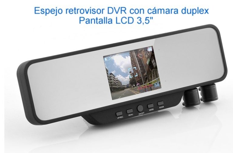 Cámara doble en retrovisor monitor LCD de 3,5”con DVR Integrado, modelo EL-I233